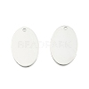 201 Stainless Steel Oval Stamping Blank Tag Pendants STAS-R064-03-2