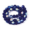 Frosted Transparent Glass Beads Strands GLAA-T032-T10mm-MBB15-2