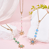 3Pcs 3 Colors Zinc Alloy Sun Pendant Decorations AJEW-SC0031-24-3