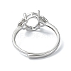 Adjustable 925 Sterling Silver Ring Components STER-K179-32P-3