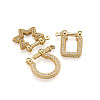 4Pcs 4 Style Brass Micro Pave Clear Cubic Zirconia D-Ring Anchor Shackle Clasps ZIRC-PJ0001-02-3