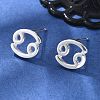 925 Sterling Silver Stud Earrings EJEW-K303-01S-04-1