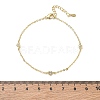 Brass Micro Pave Clear Cubic Zirconia Heart Link Chain Bracelets KK-CBA6980-23G-5