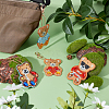 DIY 4Pcs Bear Diamond Painting Keychain Kits DIY-SC0016-89-4