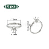 6Pcs Brass Adjustable Ring Findings KK-GO0001-42-2