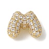 Brass Micro Pave Cubic Zirconia Beads KK-P290-61G-M-1