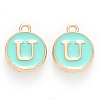 Golden Plated Alloy Enamel Charms ENAM-S118-05U-1