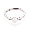 Adjustable 925 Sterling Silver with Cubic Zirconia Finger Ring STER-T008-91P-2