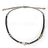 Adjustable Glass Seed Beads Braided Bead Bracelets IF7120-2-1