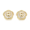 Brass Micro Pave Clear Cubic Zirconia Bead Caps KK-Q071-15G-02-1