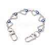 Alloy Enamel Heart with Evil Eye Link Chain Bag Extender Chains AJEW-BA00104-4