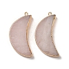 Electroplate Natural Rose Quartz Pendants G-XCP0001-21-1