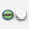 Half Round/Dome Dragon Eye Printed Glass Cabochons LS-GGLA-A002-12mm-AB09-2