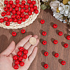 Spray Painted Round Natural Schima Wood Beads WOOD-PA0001-81C-01-3