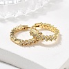 Brass Micro Pave Clear Cubic Zirconia Huggie Hoop Earrings EJEW-L231-44G-1