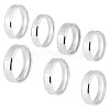 DICOSMETIC 14Pcs 7 Size 201 Stainless Steel Plain Band Ring for Men Women RJEW-DC0001-06B-1
