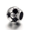Large Hole FootBall/Soccer Ball Alloy Enamel European Beads LS-MPDL-L013-02B-2