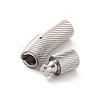Column 304 Stainless Steel Bayonet Necklace Clasps STAS-O035-5mm-03-2