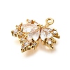 Brass Micro Pave Clear Cubic Zirconia Pendants KK-U065-03G-01-2
