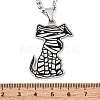 201 Stainless Steel Pendant Necklaces NJEW-C066-02P-3
