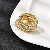 Brass Micro Pave Cubic Zirconia Finger Rings RJEW-P166-12G-01-3