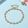 Brass Coffee Bean Chain Anklets for Women AJEW-AN00380-4