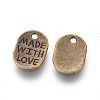 Tibetan Style Alloy Oval Charms LS-TIBEP-Q035-08AB-NR-2