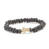 Natural Lava Rock Beaded Stretch Bracelet BJEW-JB08294-02-1