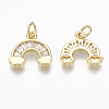 Brass Micro Pave Cubic Zirconia Charms X-ZIRC-R109-013G-NF-1