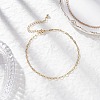 2.5MM 304 Stainless Steel Paperclip Chain Anklets AJEW-AN00749-2