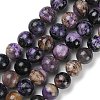 Natural Charoite Beads Strands G-E557-01-12mm-01-1