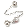 Rack Plating Alloy Enamel European Beads with Safety Chains PALLOY-A009-01P-2