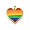Pride 304 Stainless Steel Enamel Pendants STAS-B079-01G-03-1