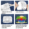 4 Sheets 11.6x8.2 Inch Stick and Stitch Embroidery Patterns DIY-WH0455-324-3