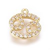 Golden Plated Brass Micro Pave Cubic Zirconia Charms ZIRC-L075-51J-1