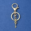 304 Stainless Steel Initial Letter Key Charm Keychains KEYC-YW00004-17-2