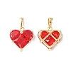 Brass Micro Pave Cubic Zirconia Charms KK-L208-03G-01-1