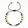 Ethnic Style Natural Mixed Gemstone Column Beads Braided Bead Bracelets for Men Women BR3776-2-1