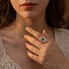 Brass & Shell Cuff Open Rings FS-WGBC7E6-06-2