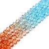 Gradient Color Baking Paint Glass Bead Strands DGLA-A039-T2mm-A016-4