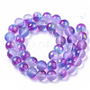 Frosted Spray Painted Glass Beads Strands GLAA-N035-03D-C03-2