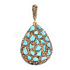 Polymer Clay Rhinestone Pendants RB-S056-11A-G-2