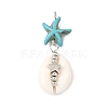 2Pcs Natural Mixed Cowrie Shell Pendants PALLOY-JF03860-2