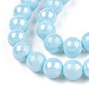 Electroplate Opaque Glass Beads Strands GLAA-T032-P8mm-AB10-3