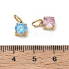 304 Stainless Steel Pave Cubic Zirconia Pendants CU-CBABCF3-04G-3
