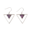 Natural Amethyst Triangle Dangle Earrings EJEW-Z024-10C-P-1