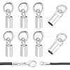8Pcs Rhodium Plated Sterling Silver Cord Ends FIND-BC0014-09B-1