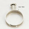 Platinum Tone Brass Ring Components for European Beads X-KK-E287-P-3