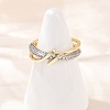 Brass Micro Pave Cubic Zirconia Adjustable Cuff Rings for Women RJEW-C140-13G-1