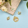 4Pcs Flat Round Brass Eye Charm Pendant Mixed Shape Eye Charm Zircon Eye Charms Pendant for Jewelry Making JX191A-3